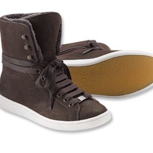 Ugg lace up fur sneakers